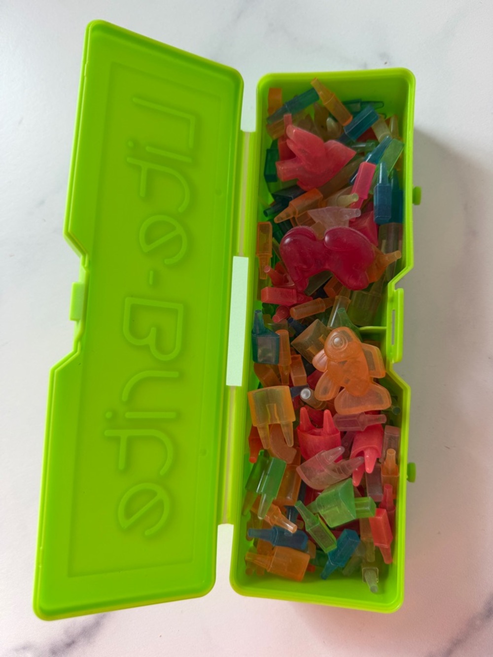 Vintage Lite-Brite Case of spare pieces and collectible special shapes